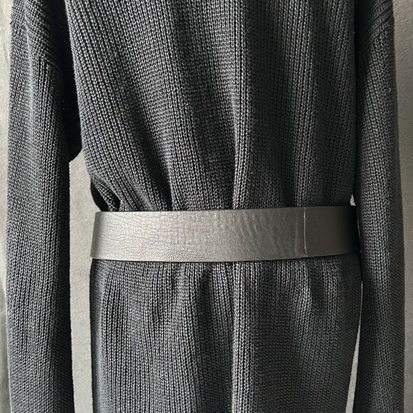 J Jill Black Leather Belt with Double Silver Rings - Women's Size XS - Picture 5 of 11